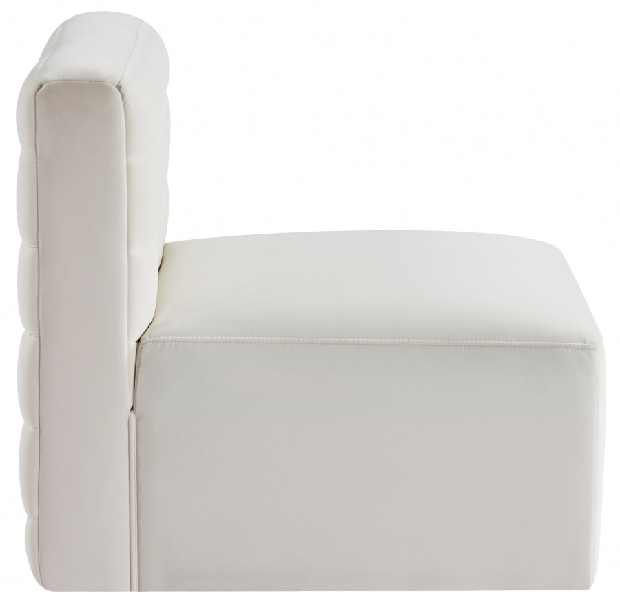Quincy Velvet Upholstered Comfort Armless Modular Chair