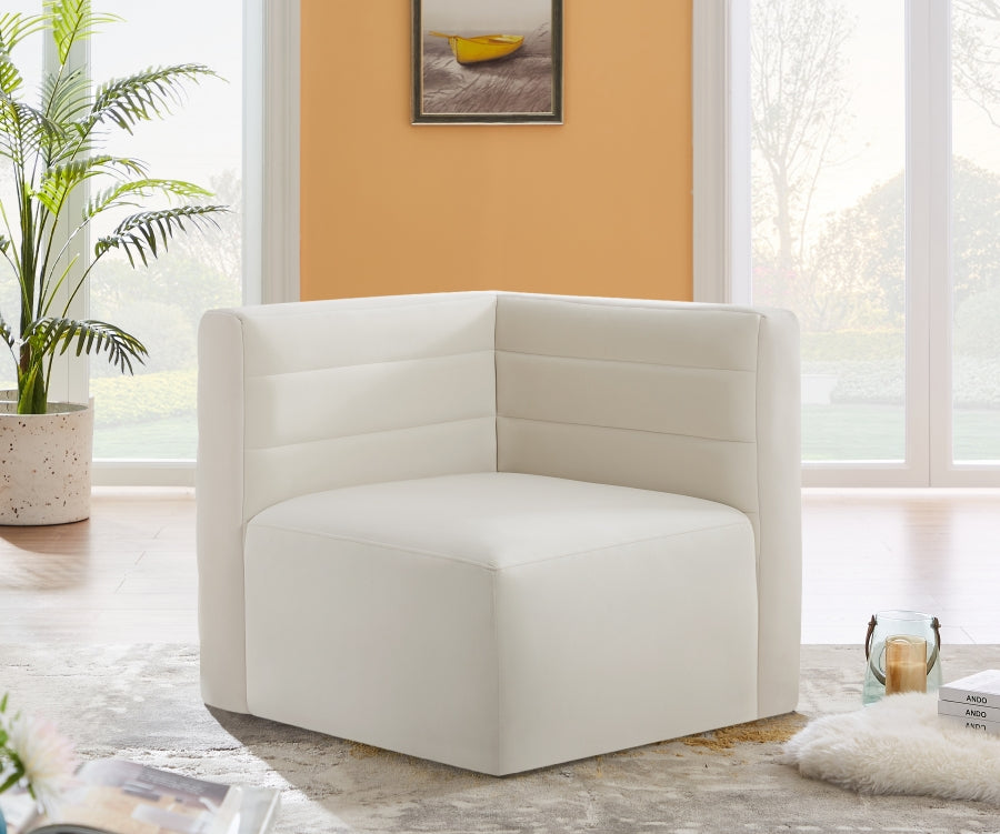 Quincy Velvet Upholstered Comfort Corner Modular Chair