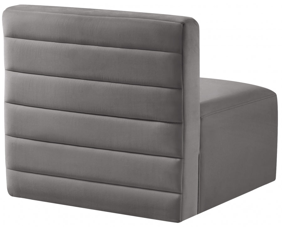 Quincy Velvet Upholstered Comfort Armless Modular Chair