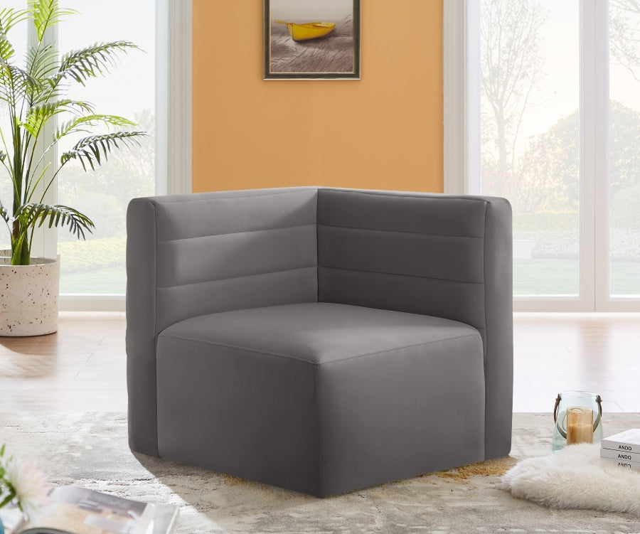 Quincy Velvet Upholstered Comfort Corner Modular Chair