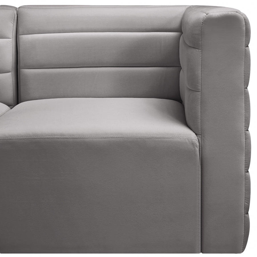 Quincy Velvet Upholstered Comfort Corner Modular Chair