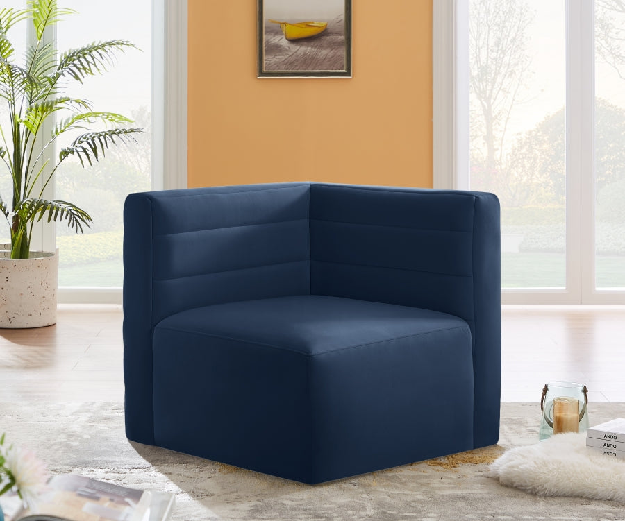 Quincy Velvet Upholstered Comfort Corner Modular Chair