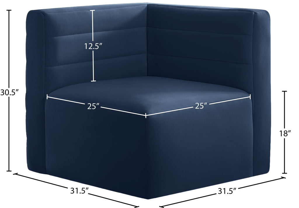 Quincy Velvet Upholstered Comfort Corner Modular Chair