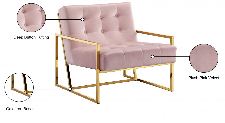 Pierre Velvet Upholstered Accent Chair