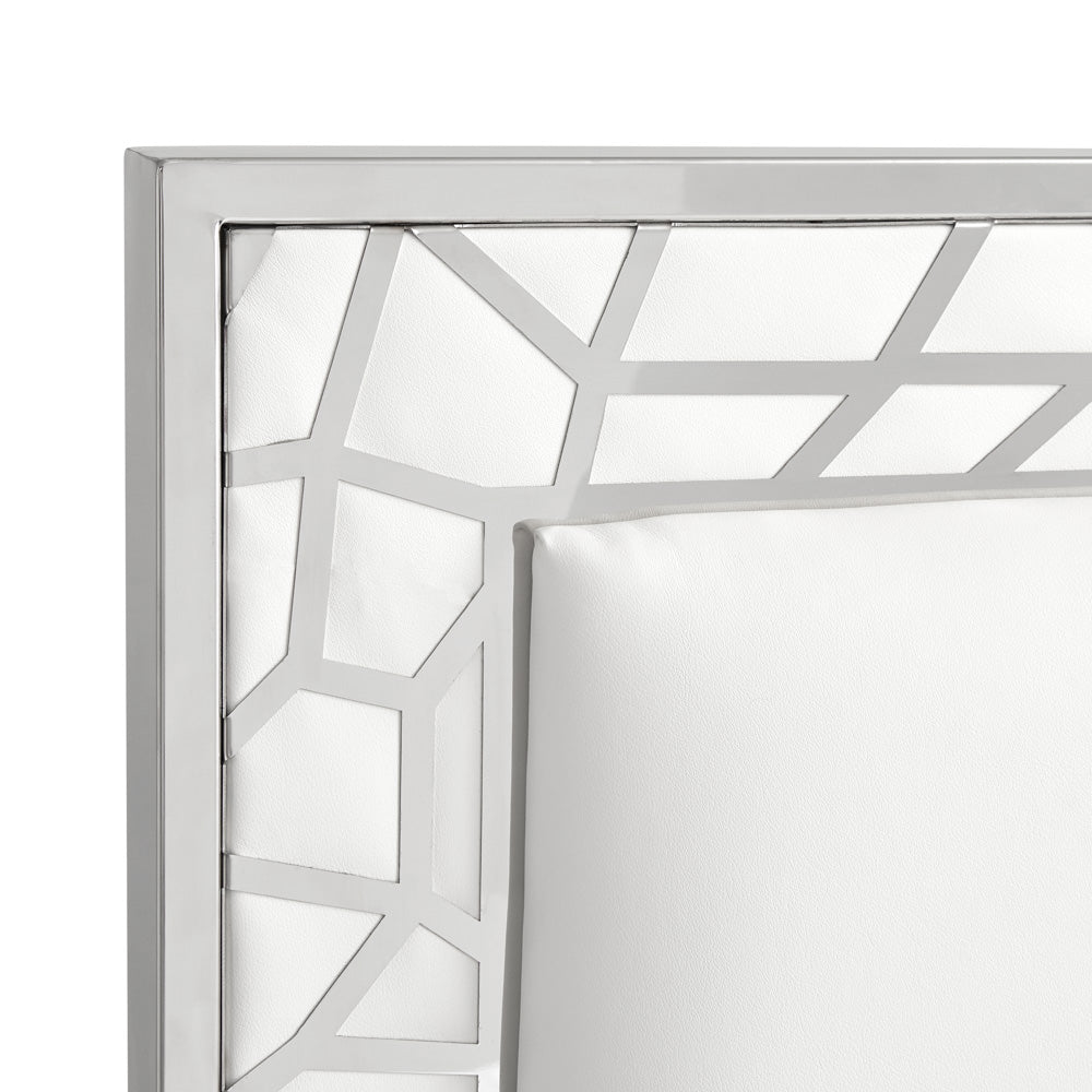 Wellington Beds: White Leatherette