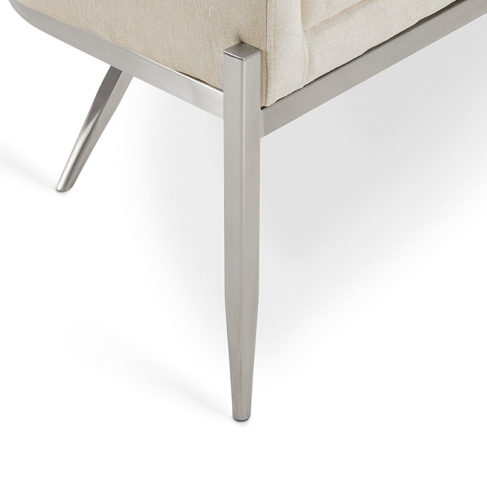 Anton Accent Chair: Ivory Fabric