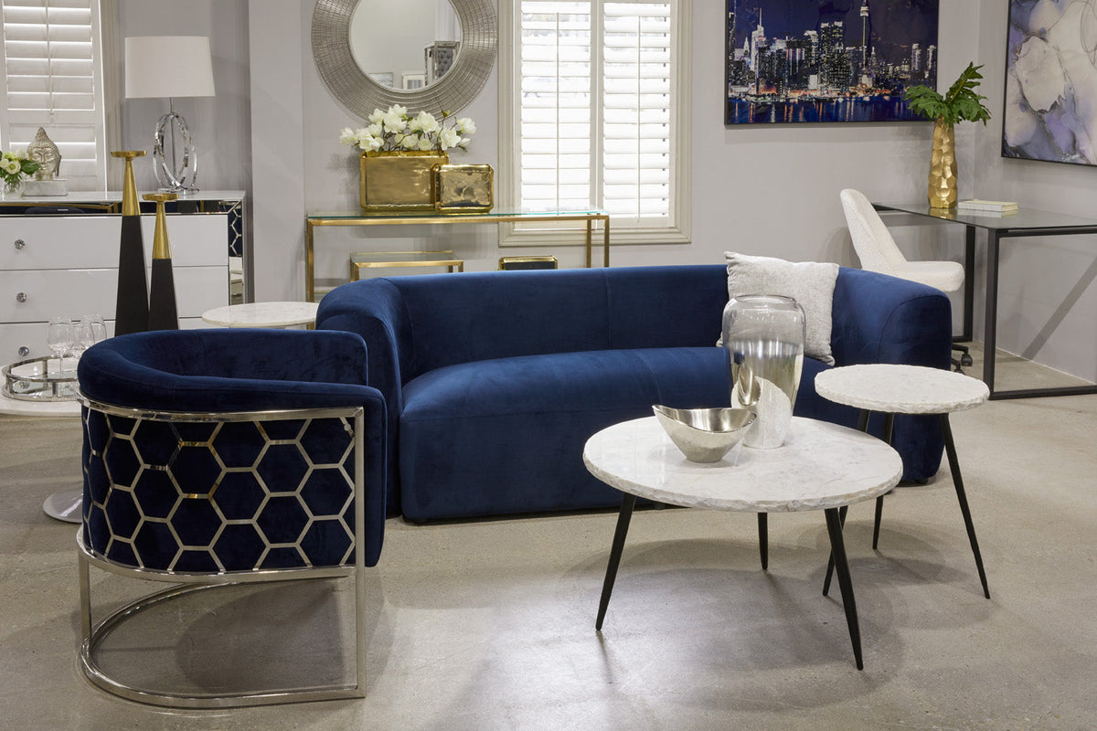 Honeycomb Chair: Blue Velvet