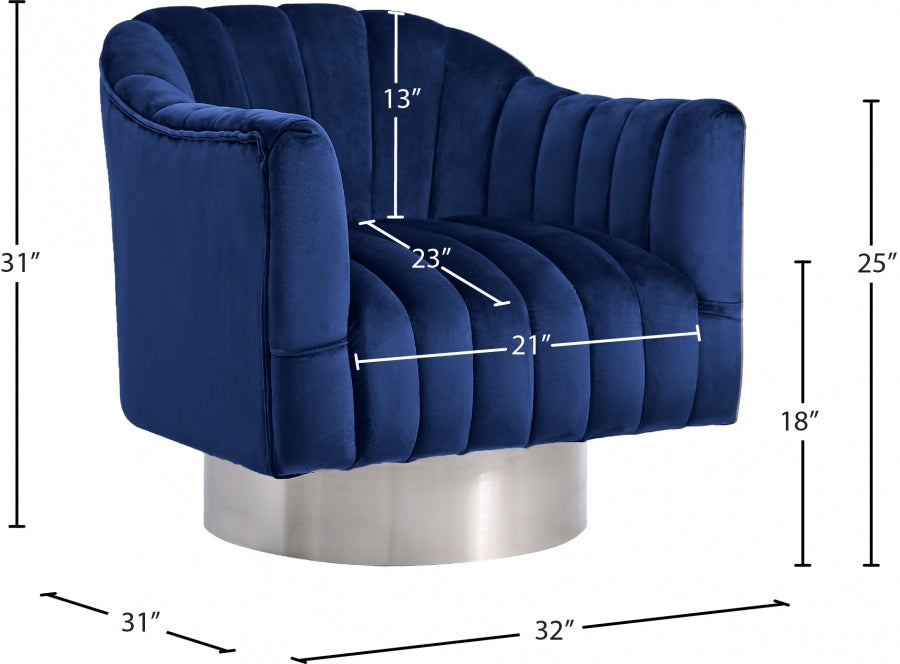 Farrah Velvet Upholstered Swivel Accent Chair