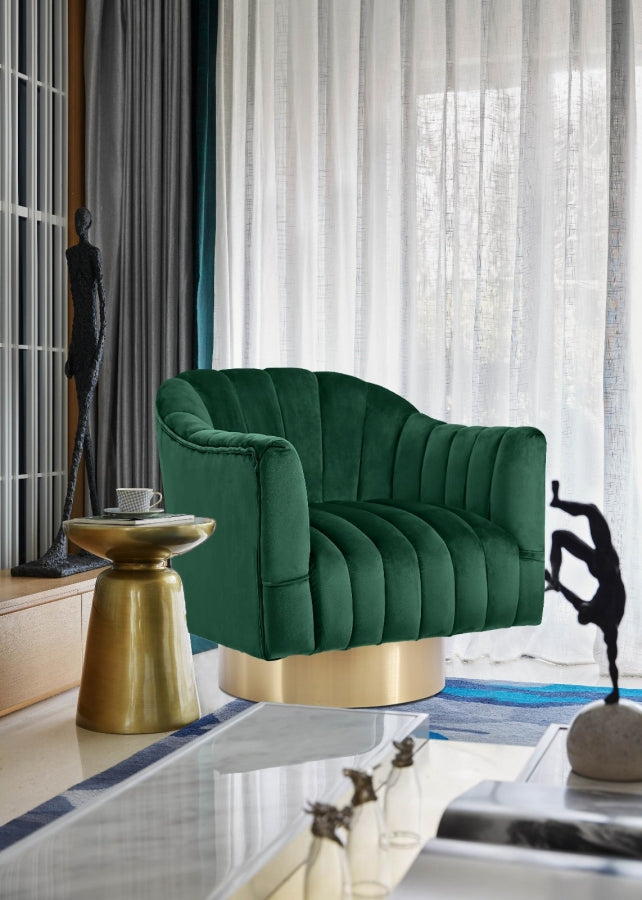 Farrah Velvet Upholstered Swivel Accent Chair