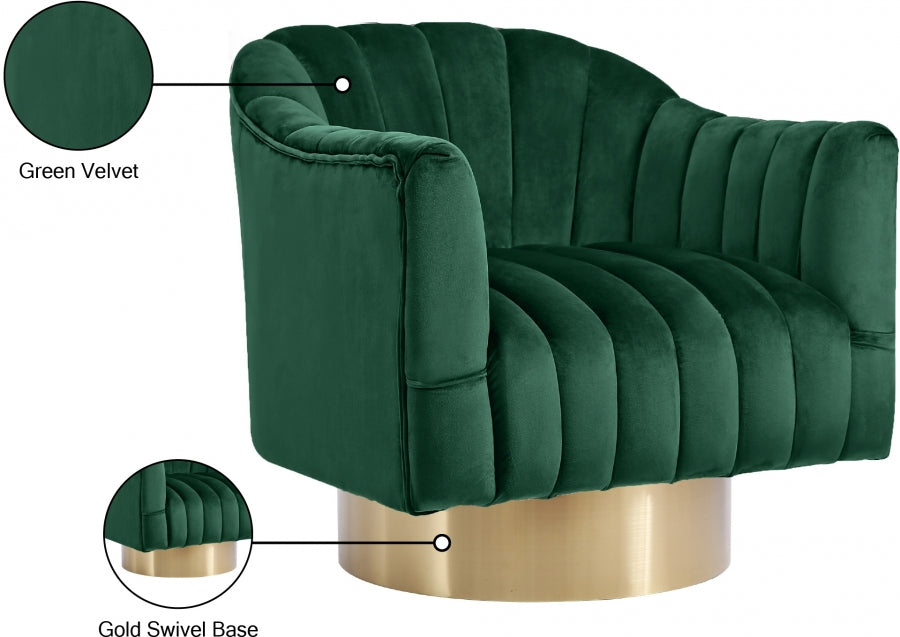 Farrah Velvet Upholstered Swivel Accent Chair