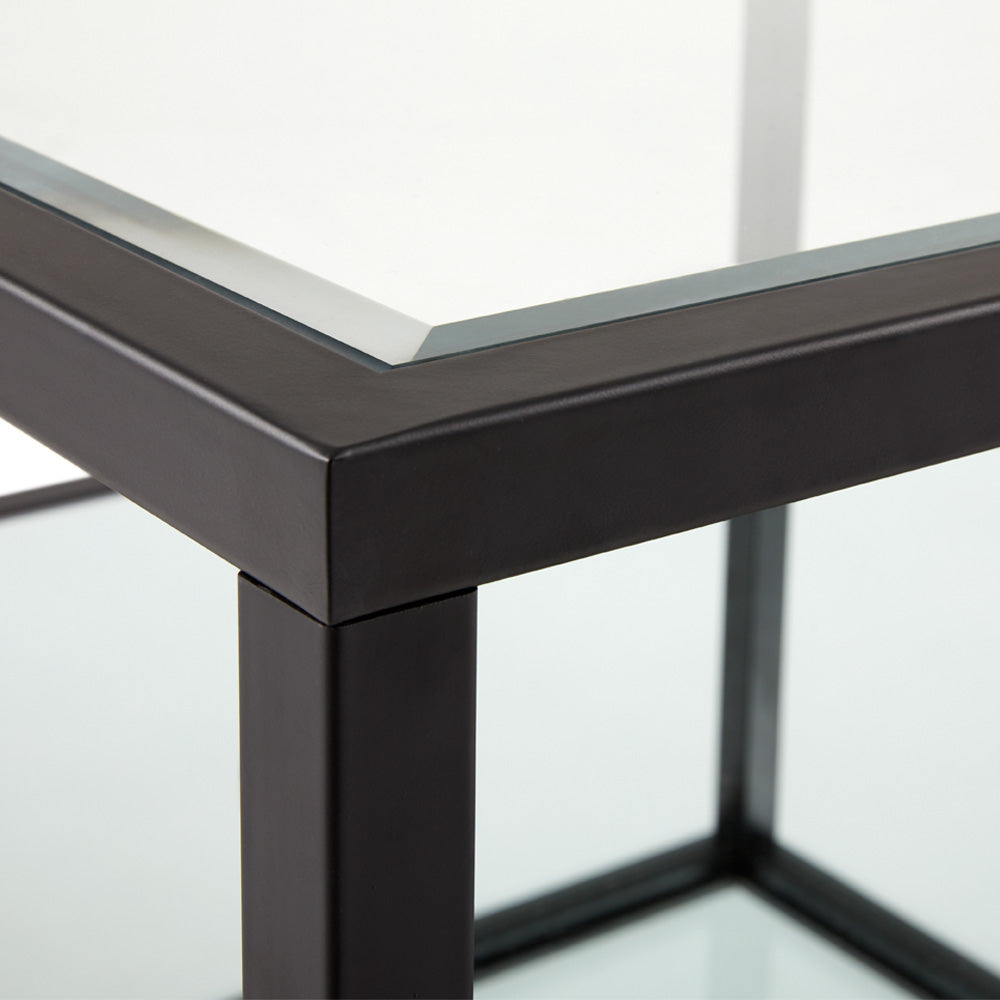 Caspian Black Square Coffee Table: Condo Size
