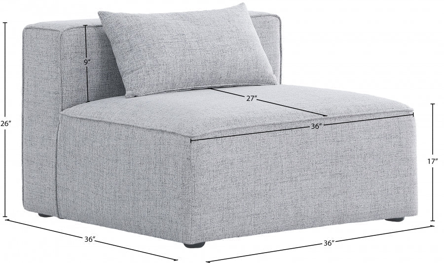 Cube Fabric Upholstered Armless Modular Chair