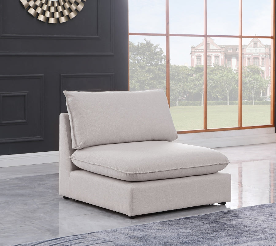 Mackenzie Linen Textured Fabric Upholstered Armless Modular Chair