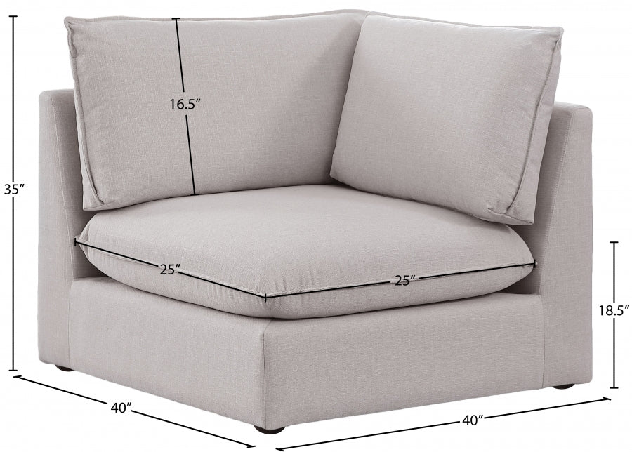 Mackenzie Linen Textured Fabric Upholstered Corner Modular Chair
