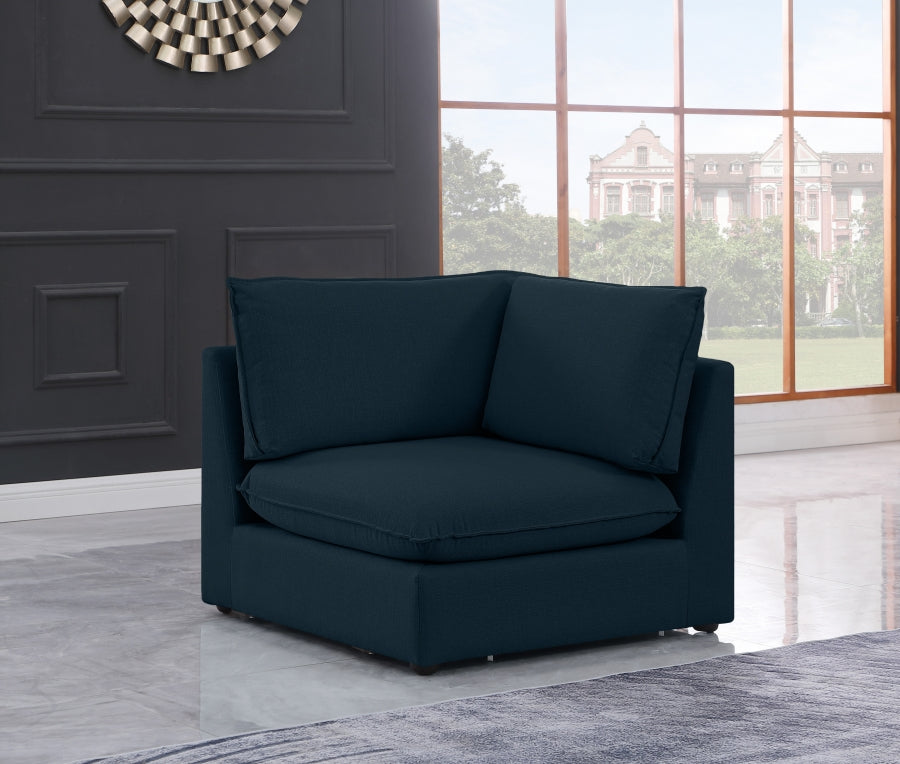 Mackenzie Linen Textured Fabric Upholstered Corner Modular Chair