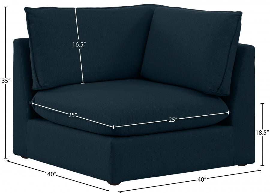 Mackenzie Linen Textured Fabric Upholstered Corner Modular Chair