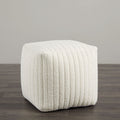 Channel Square Ottoman: White