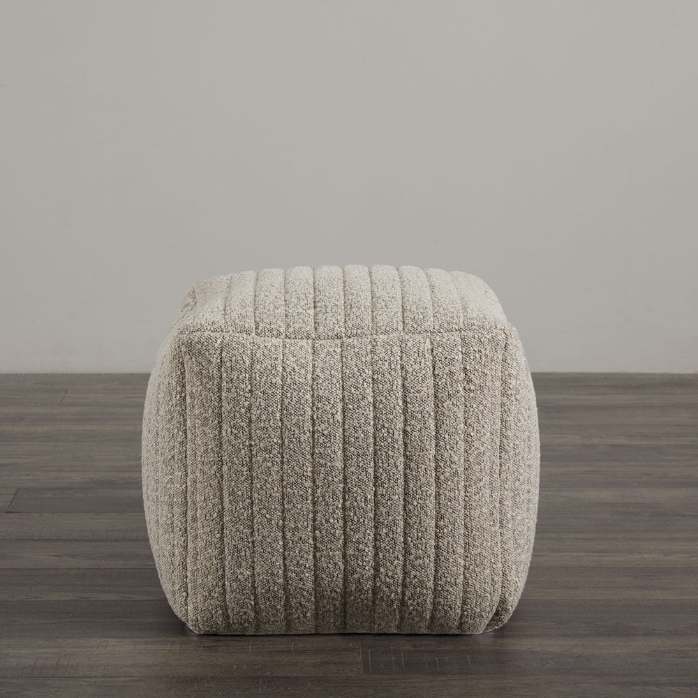 Channel Small Square Ottoman: Taupe