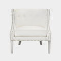 Lucy Accent Chair: White Leatherette