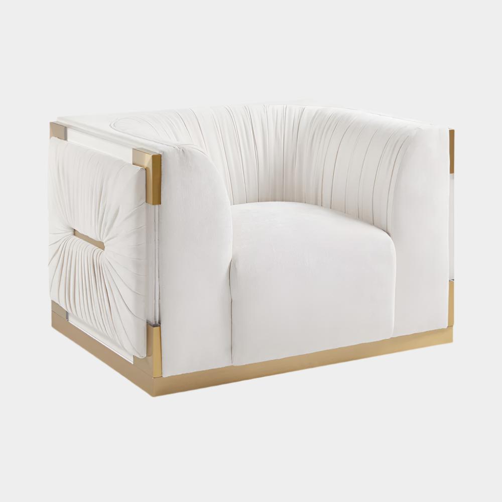 Paloma Gold Accent Chair Contessa Vanilla