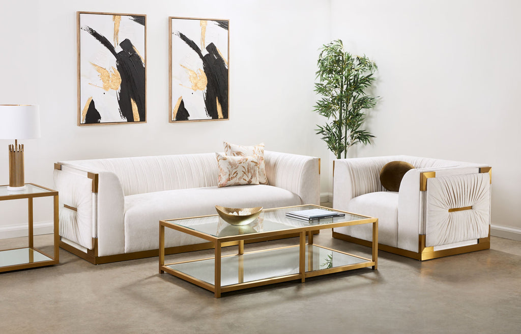 Paloma Gold Accent Chair Contessa Vanilla