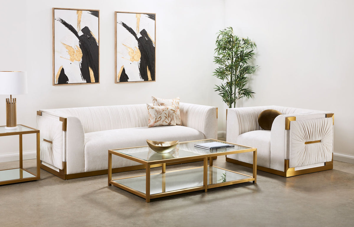 Paloma Gold Accent Chair Contessa Vanilla