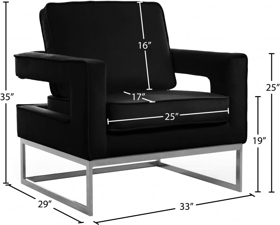 Noah Velvet Upholstered Accent Chair