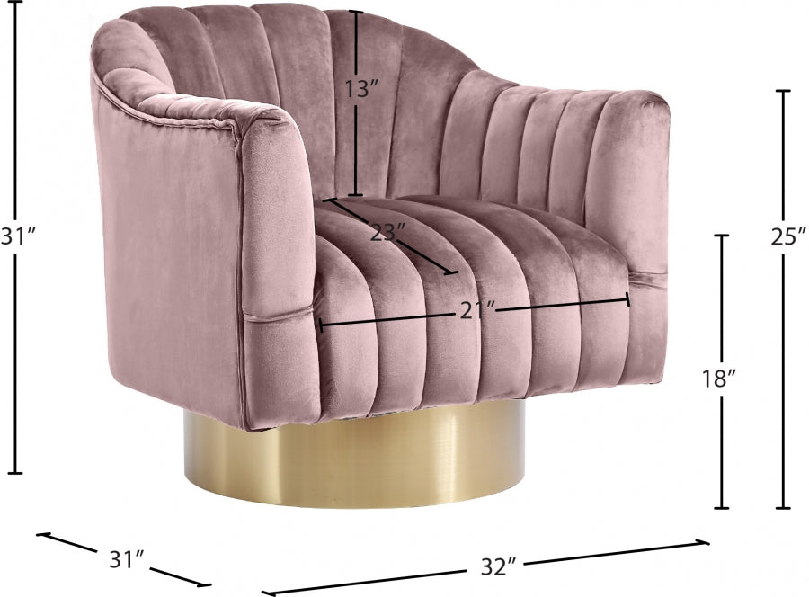 Farrah Velvet Upholstered Swivel Accent Chair