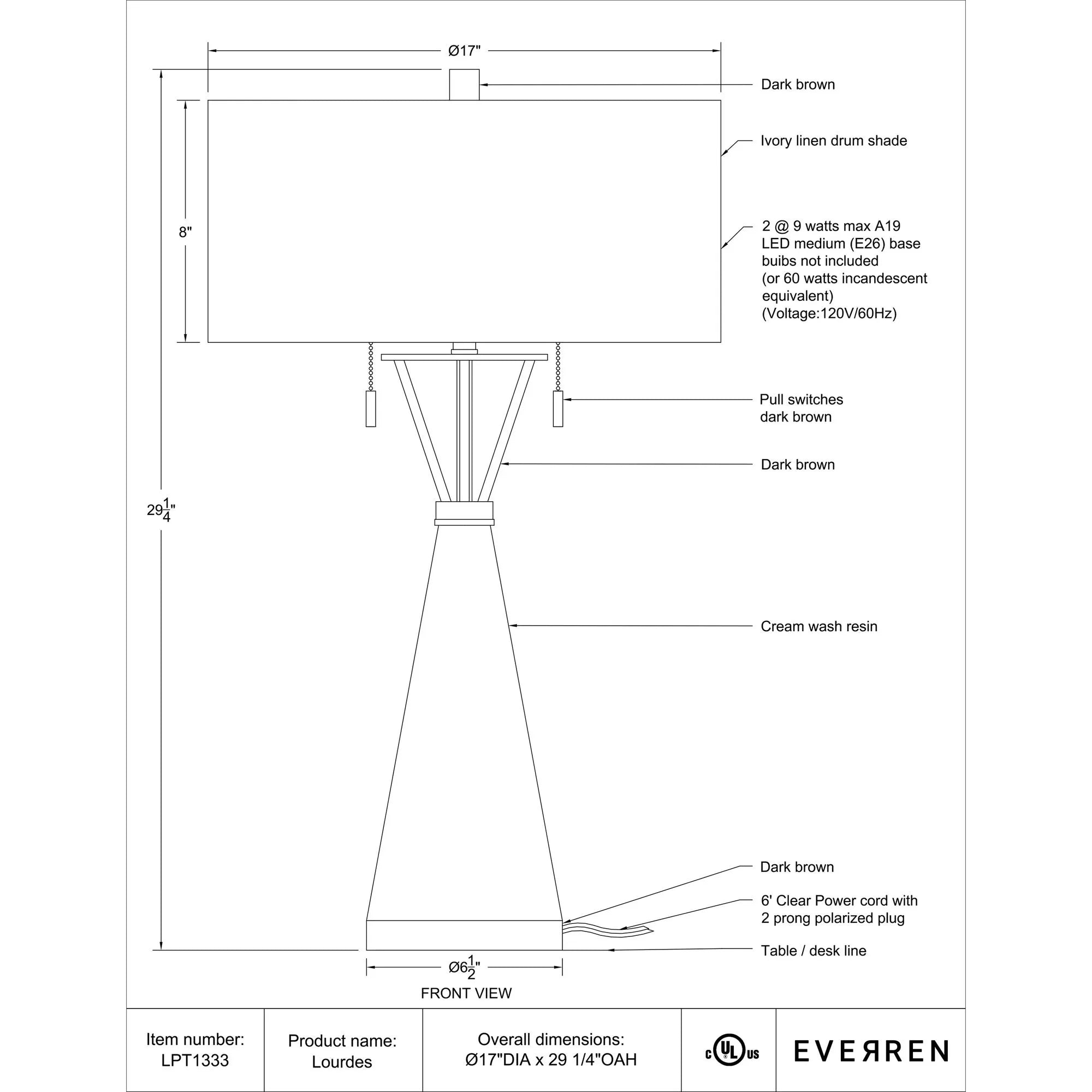 Lourdes Table Lamp