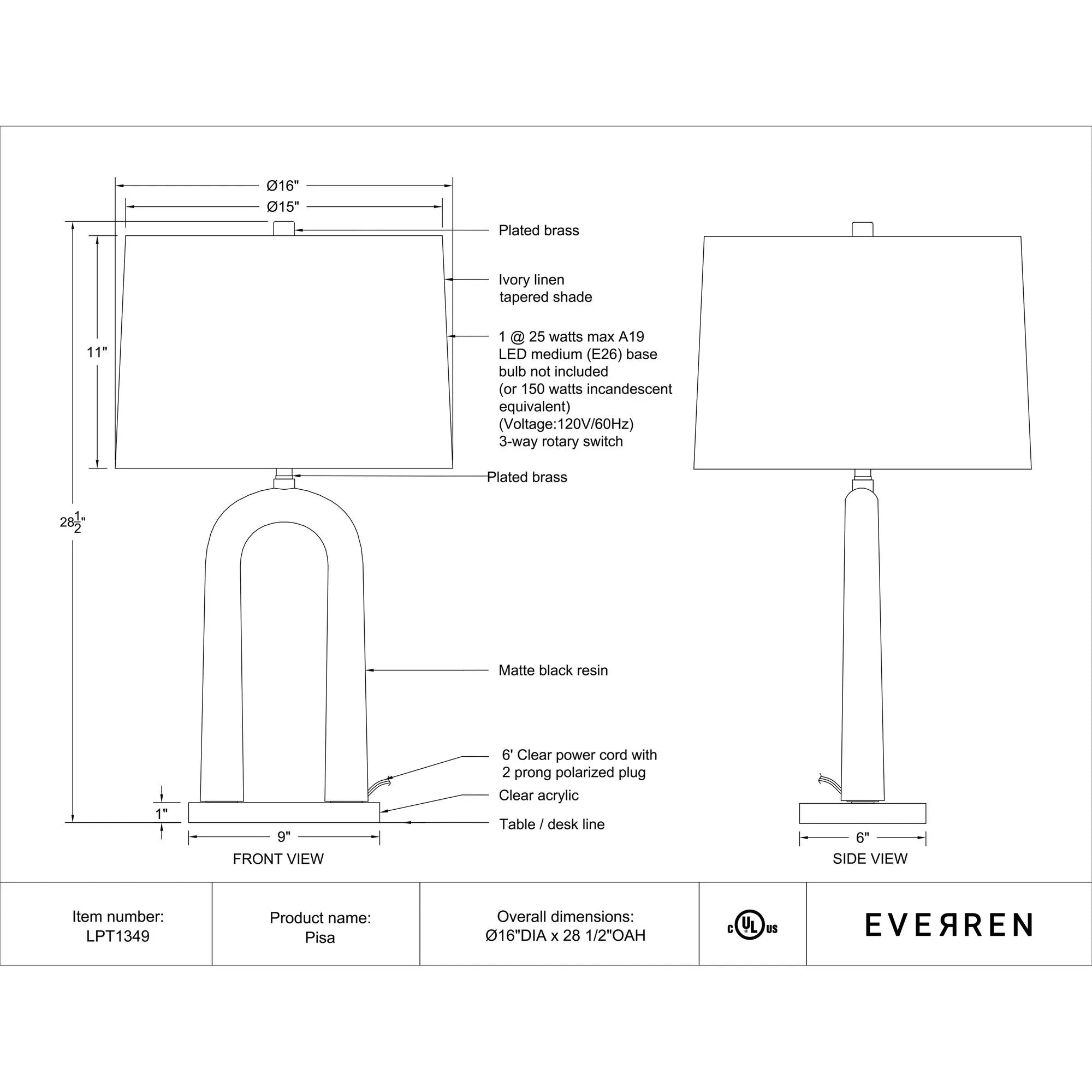 Pisa Table Lamp