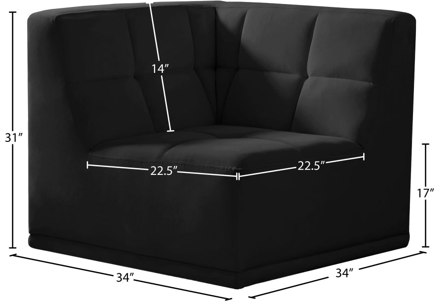 Relax Velvet Upholstered Armless Modular Chair