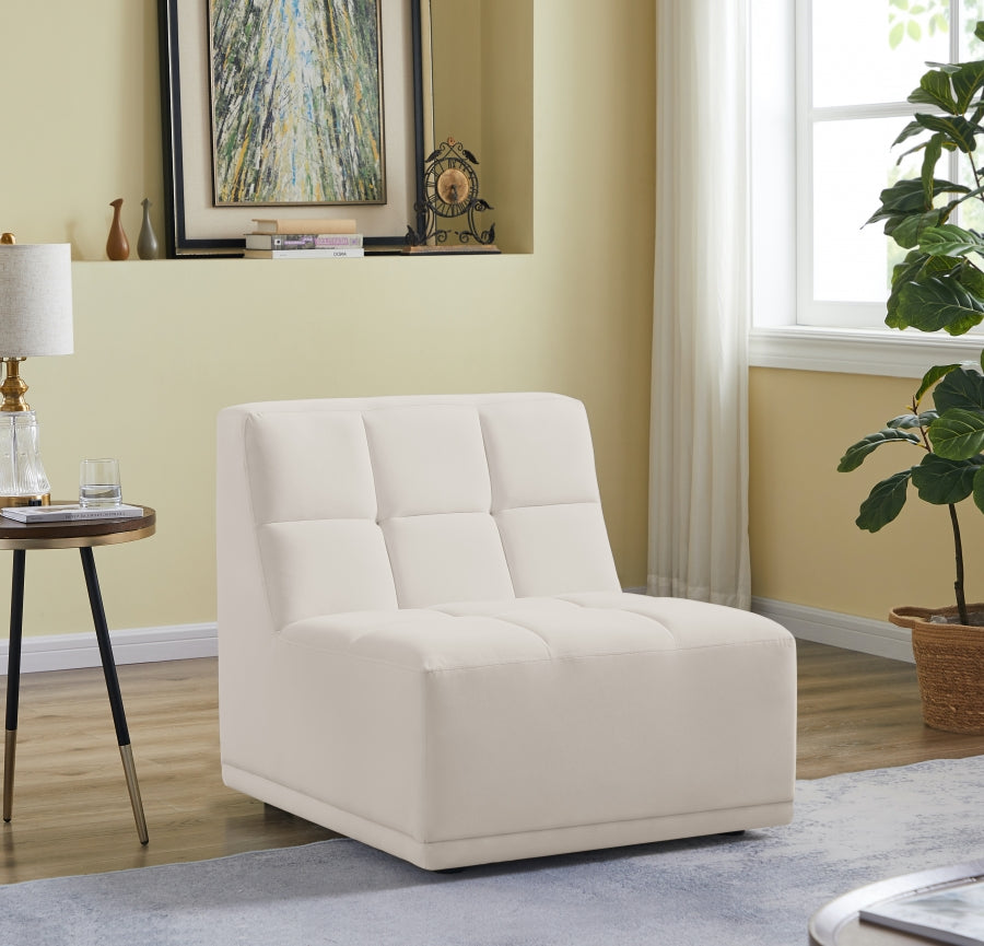 Relax Velvet Upholstered Armless Modular Chair