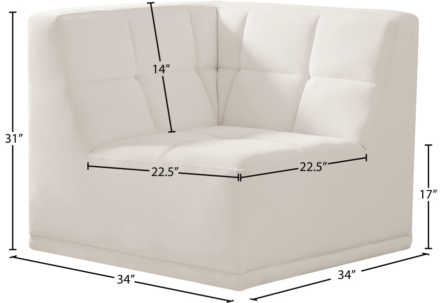 Relax Velvet Upholstered Armless Modular Chair