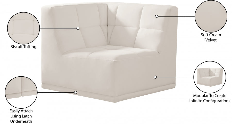 Relax Velvet Upholstered Corner Modular Chair