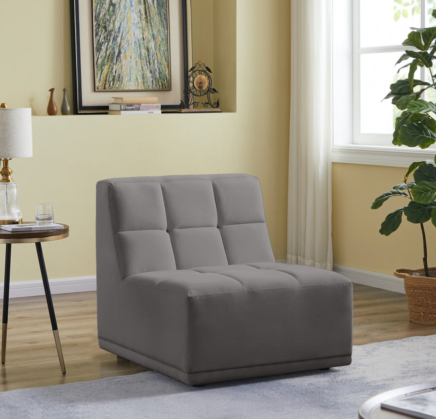 Relax Velvet Upholstered Armless Modular Chair