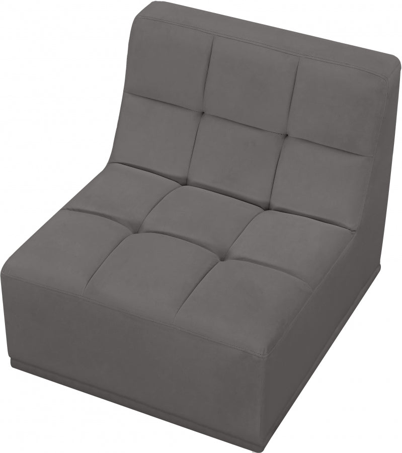 Relax Velvet Upholstered Armless Modular Chair