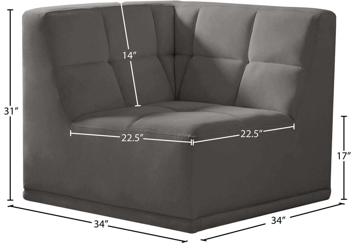 Relax Velvet Upholstered Armless Modular Chair