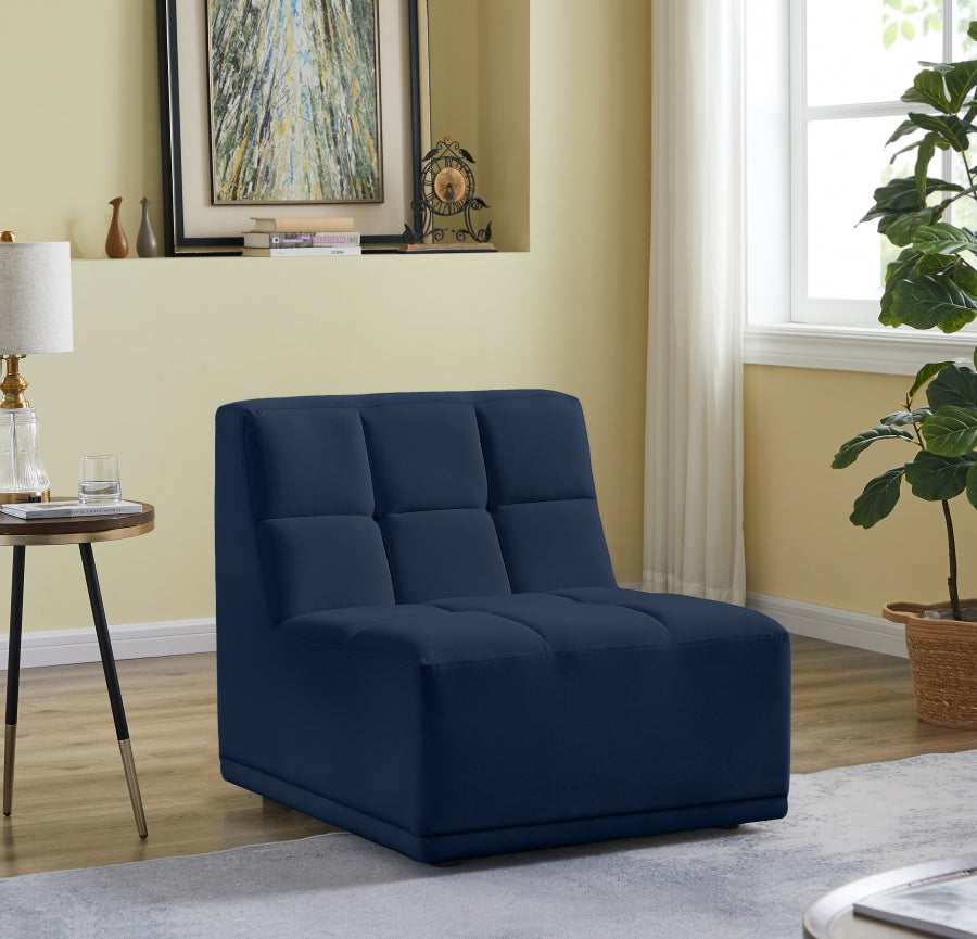 Relax Velvet Upholstered Armless Modular Chair
