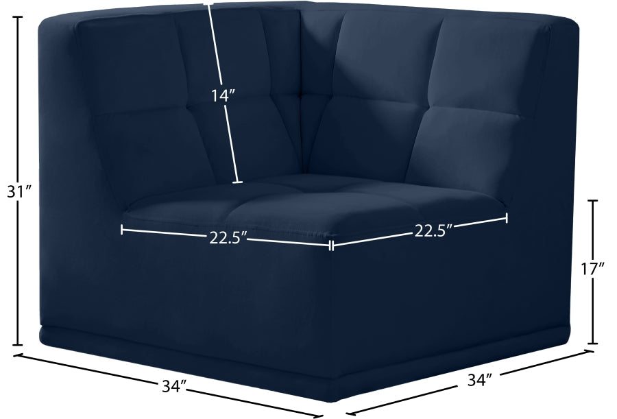 Relax Velvet Upholstered Armless Modular Chair