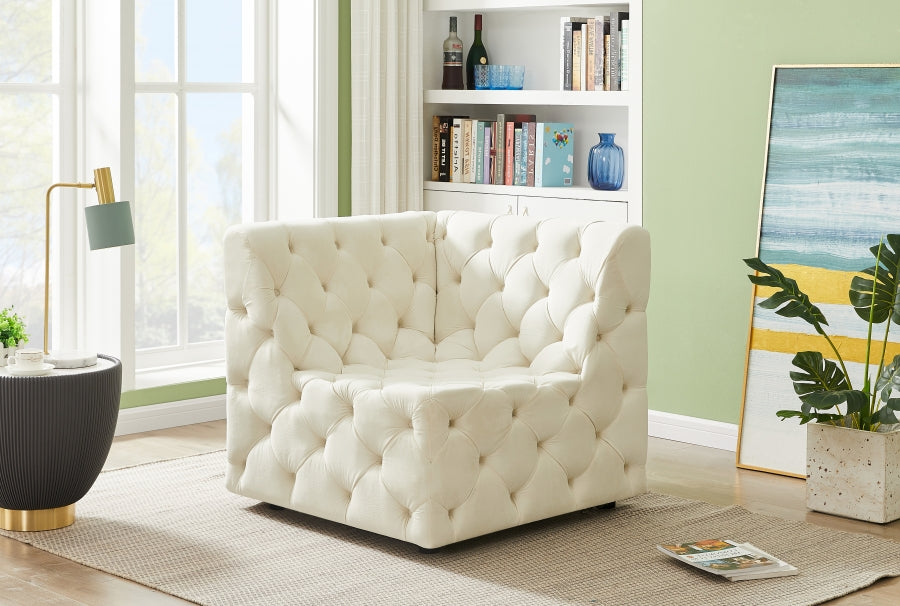 Tuft Velvet Upholstered Corner Modular Chair