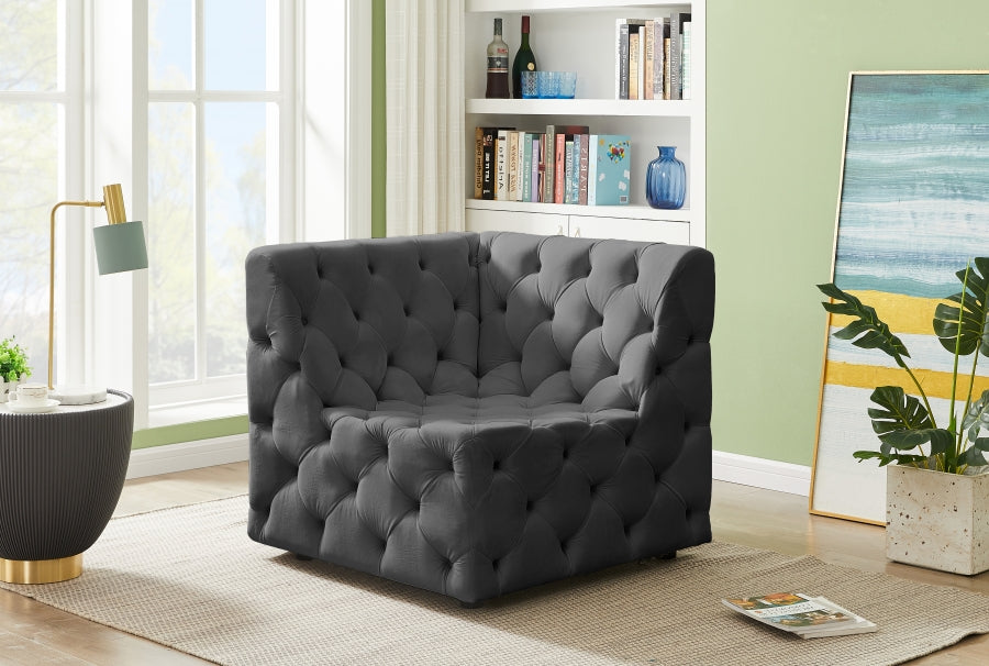 Tuft Velvet Upholstered Corner Modular Chair