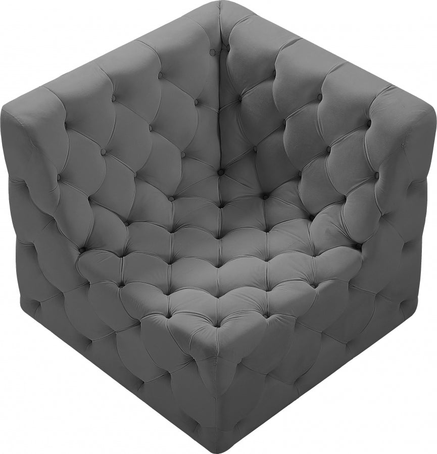 Tuft Velvet Upholstered Corner Modular Chair