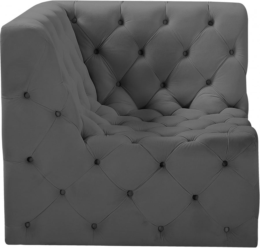 Tuft Velvet Upholstered Corner Modular Chair