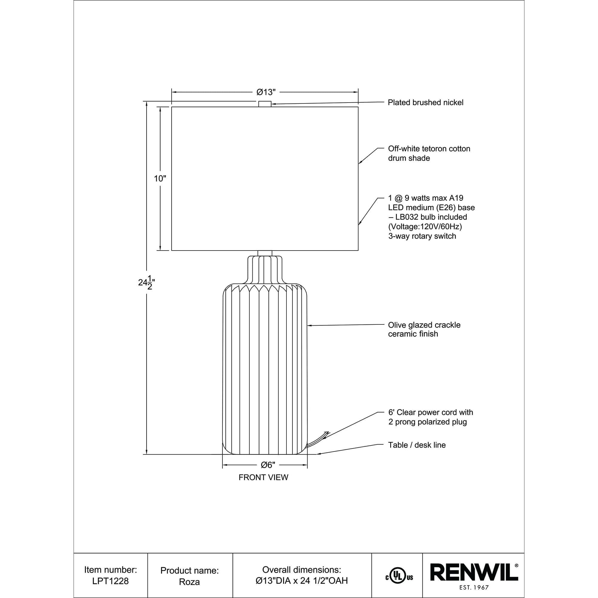 Roza Table Lamp