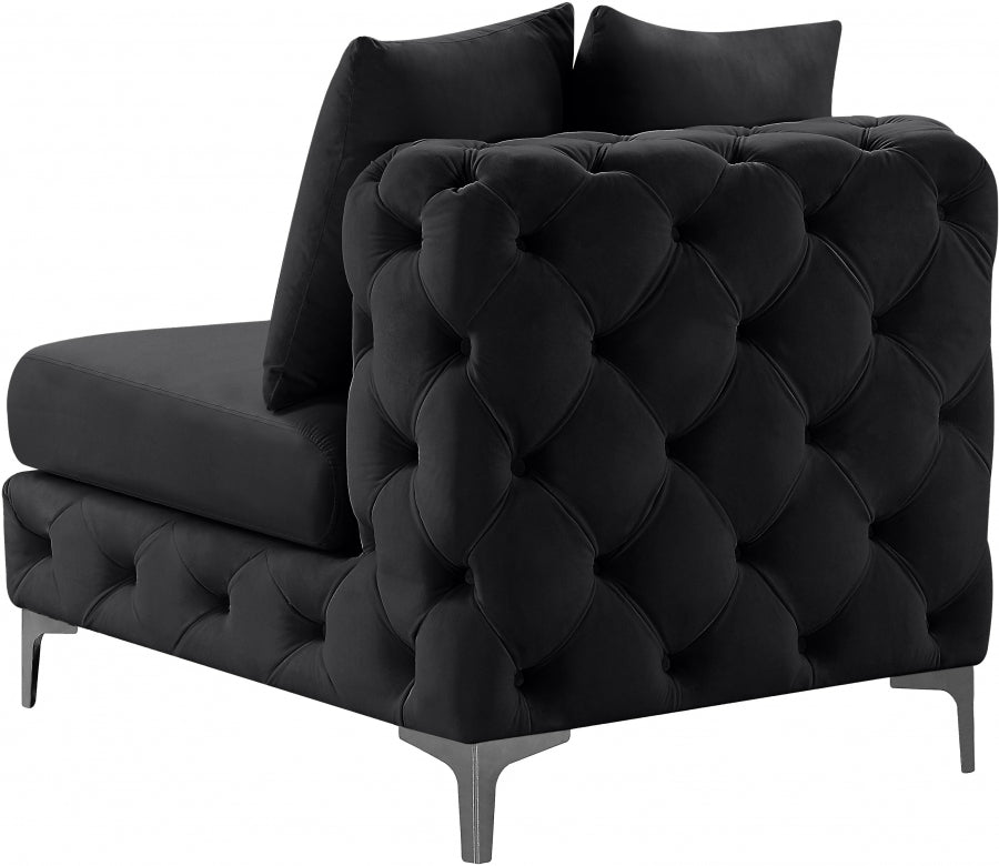 Tremblay Velvet Upholstered Armless Modular Chair