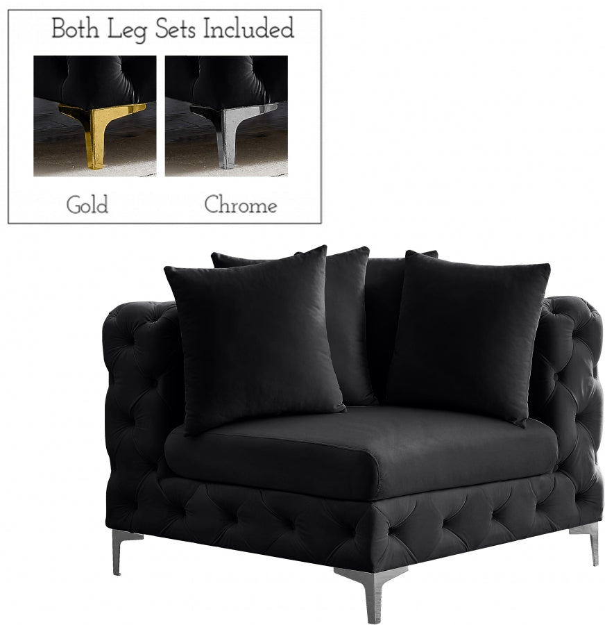 Tremblay Velvet Upholstered Corner Modular Chair