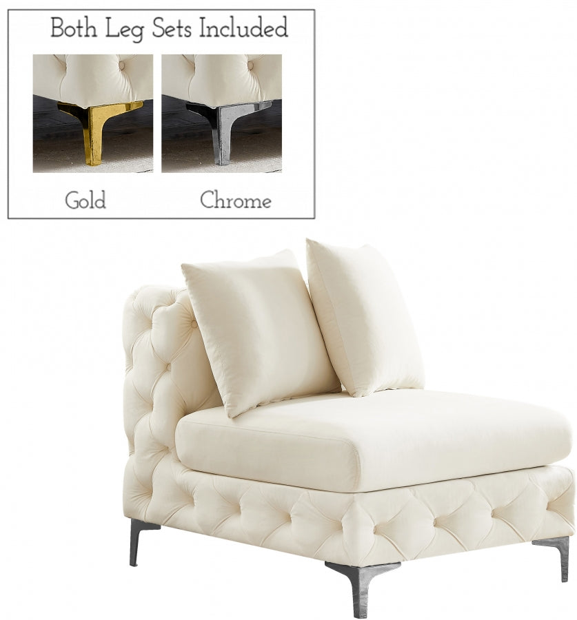 Tremblay Velvet Upholstered Armless Modular Chair
