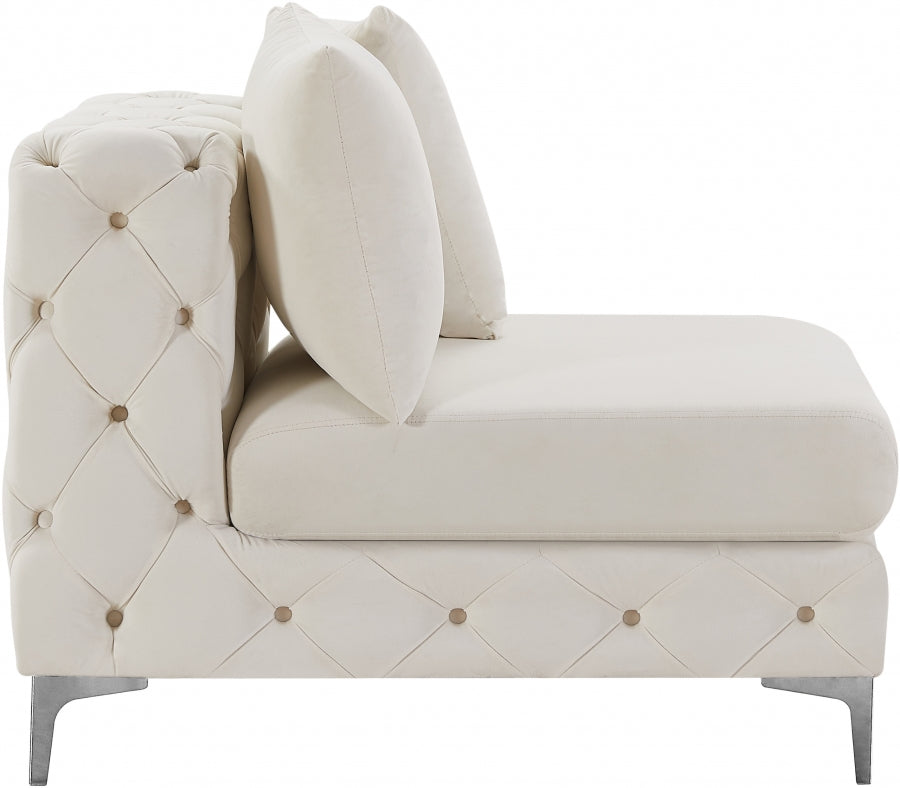 Tremblay Velvet Upholstered Armless Modular Chair
