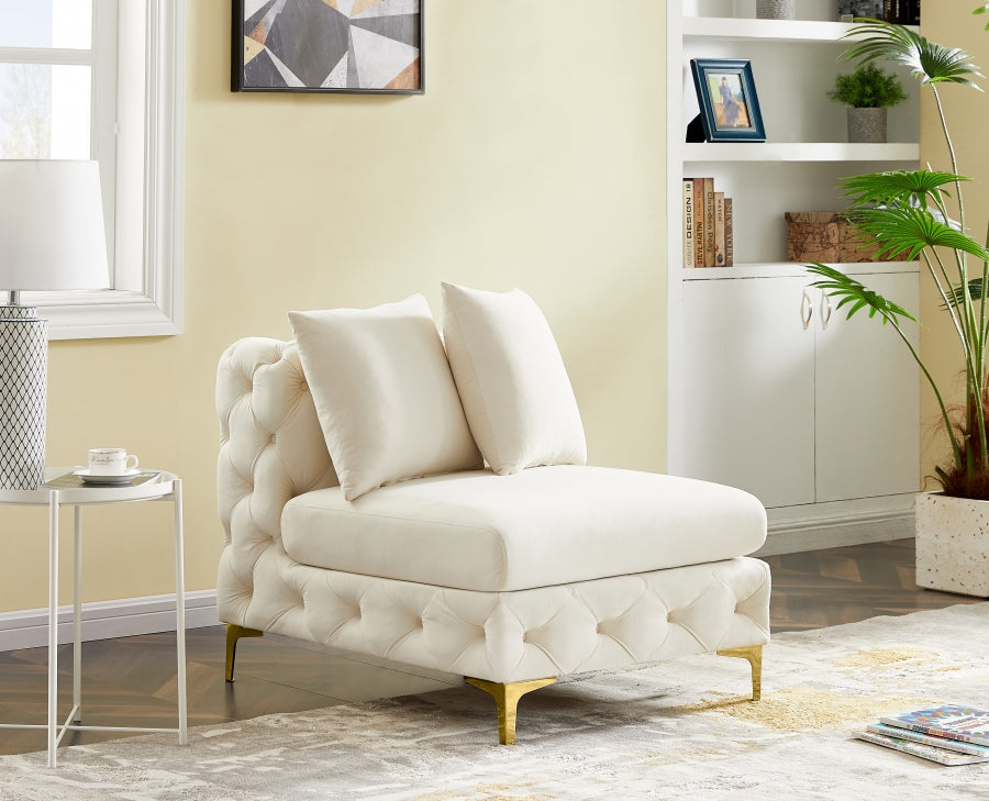 Tremblay Velvet Upholstered Armless Modular Chair