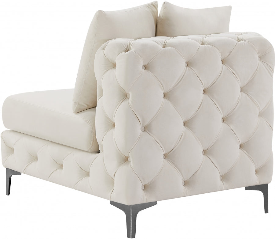 Tremblay Velvet Upholstered Armless Modular Chair